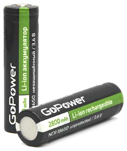Аккумулятор литий-ионный Li-ion GoPower 18650 PC1 3.6V 2800mAh без защиты фотография 1