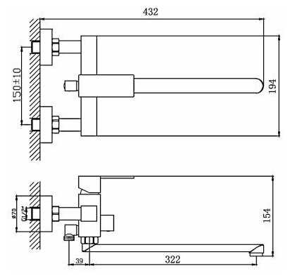 Смеситель для ванны и душа HAIBA HB22803 фотография 9
