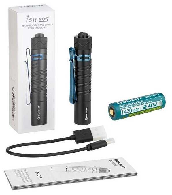 Фонарь Olight i5R EOS Black, 1 x AA, 64 метра, 350 люмен (Комплект) фотография 5