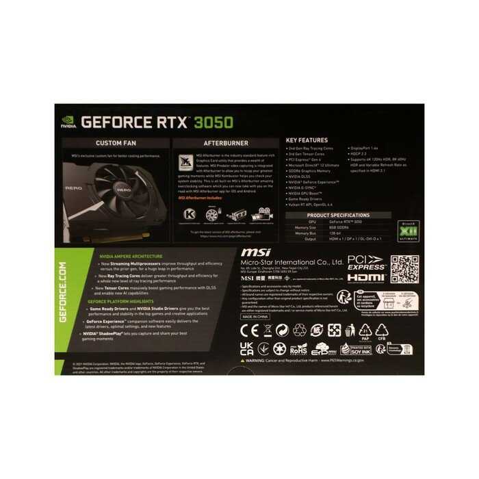 Видеокарта MSI GeForce RTX 3050 AERO ITX (RTX 3050 AERO ITX 8G OCV2) фотография 14
