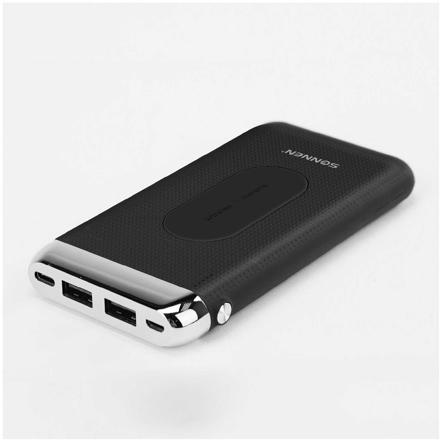 Аккумулятор внешний 8000mAh SONNEN POWERBANK K802 беспроводная зарядка, 2USB, литий-полимер, 263030 фотография 17