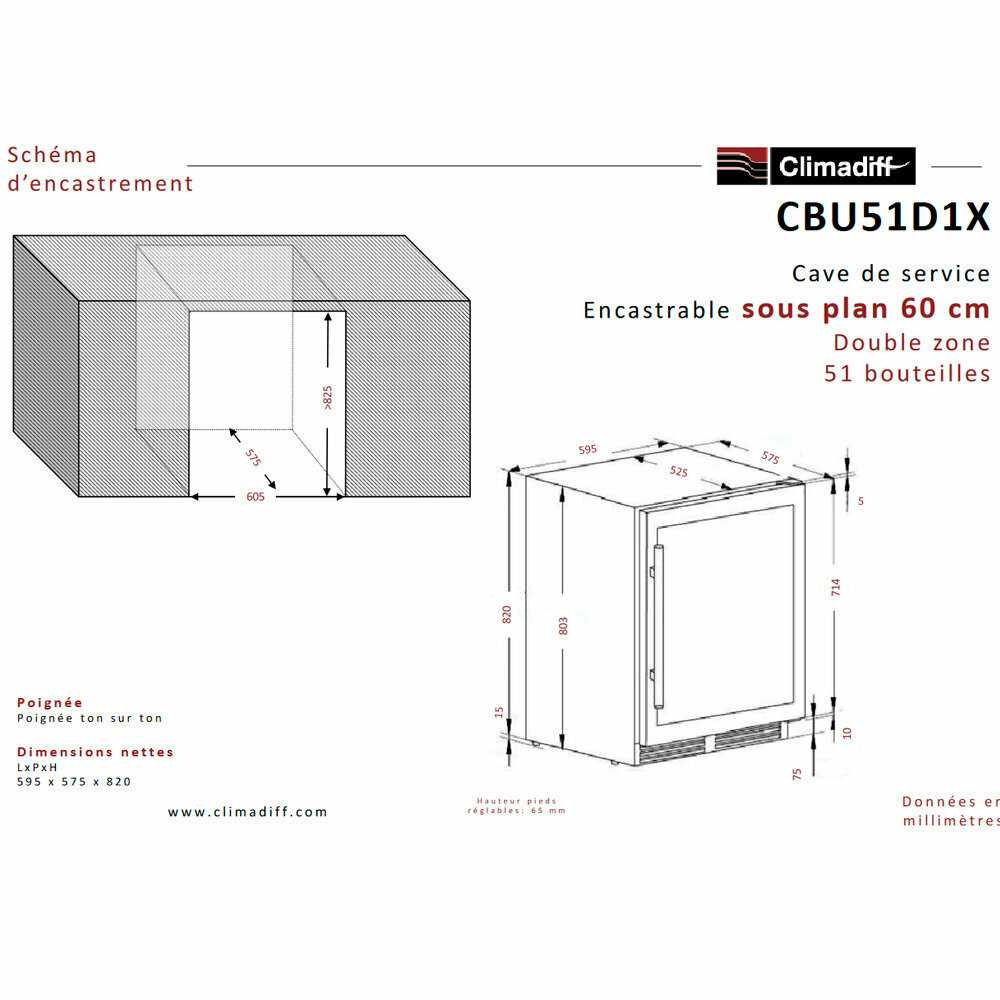 Винный шкаф Climadiff CBU51D1X фотография 6