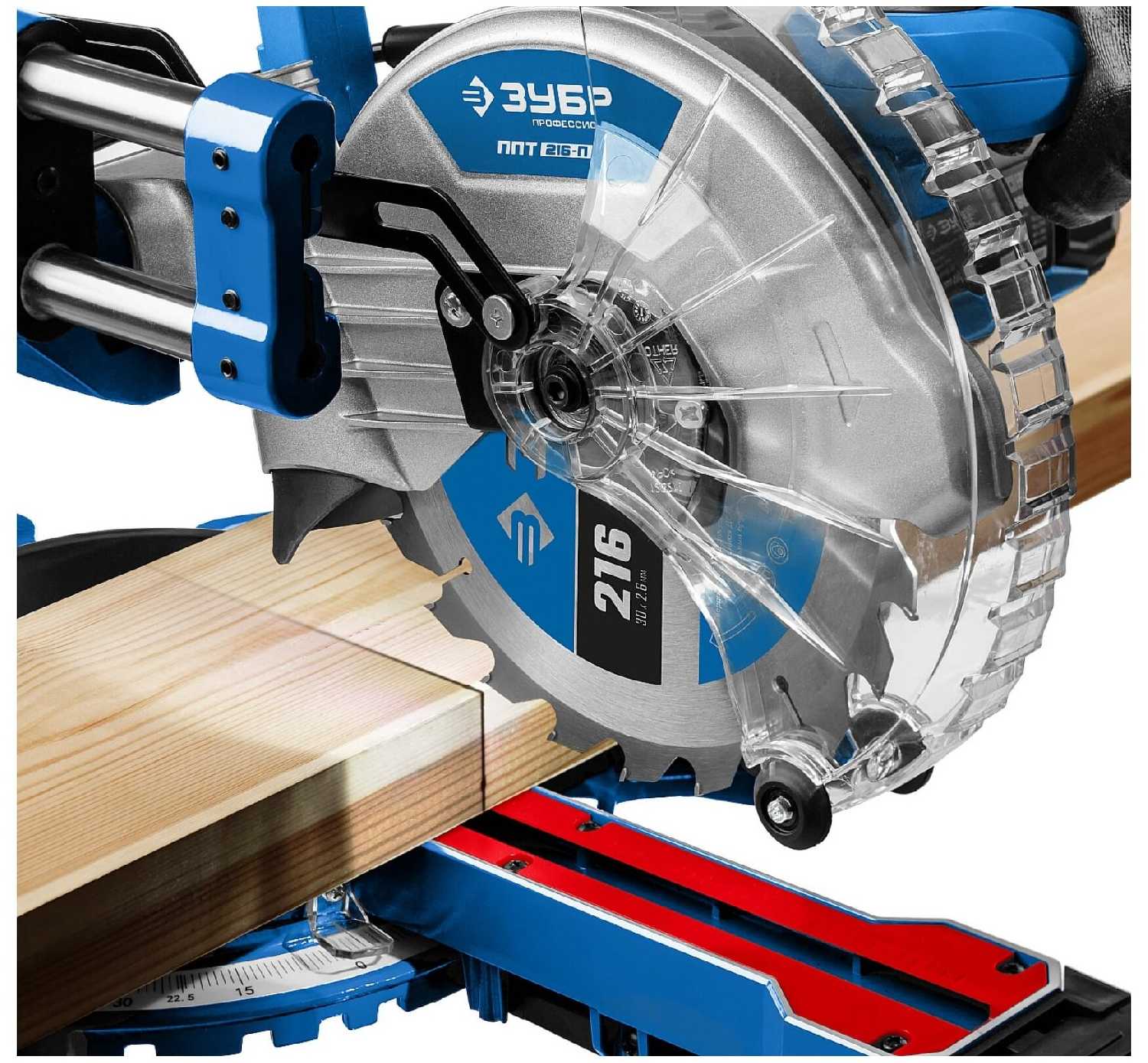 Торцовочная пила с протяжкой ЗУБР ППТ-216-П [1800 Вт] фотография 2