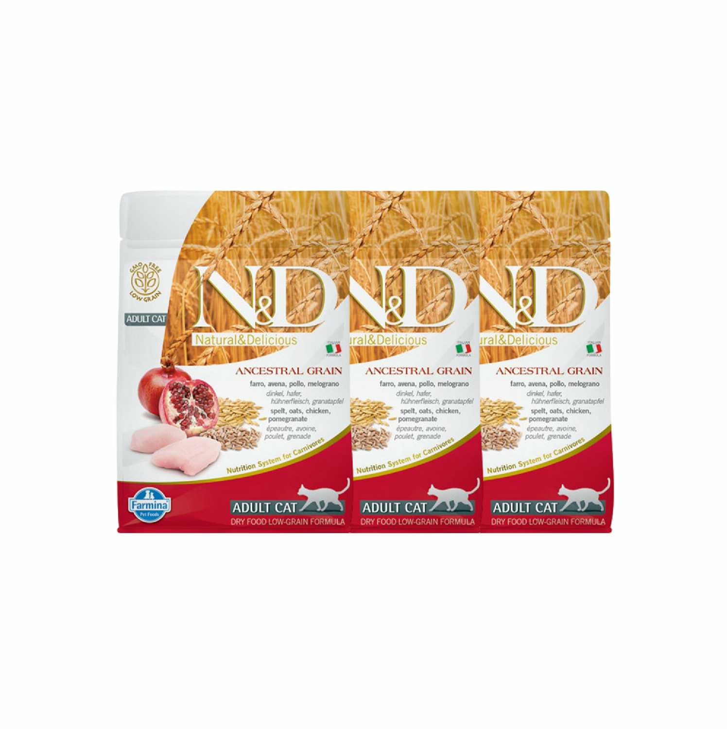 Корм для кошек Farmina N&D Ancestral Grain с курицей, гранатом, овсом, спельтой фотография 4