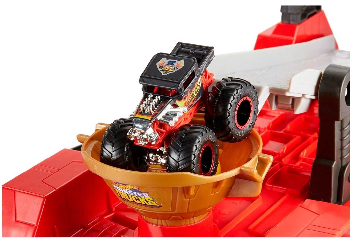 Трамплин Hot Wheels Передвижной трамплин Monster Trucks Downhill Race & Go Play Set (GFR15) фотография 9