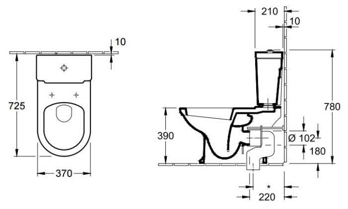 Чаша унитаза напольная Villeroy & Boch Hommage 666210R1 с вертикальным выпуском фотография 1