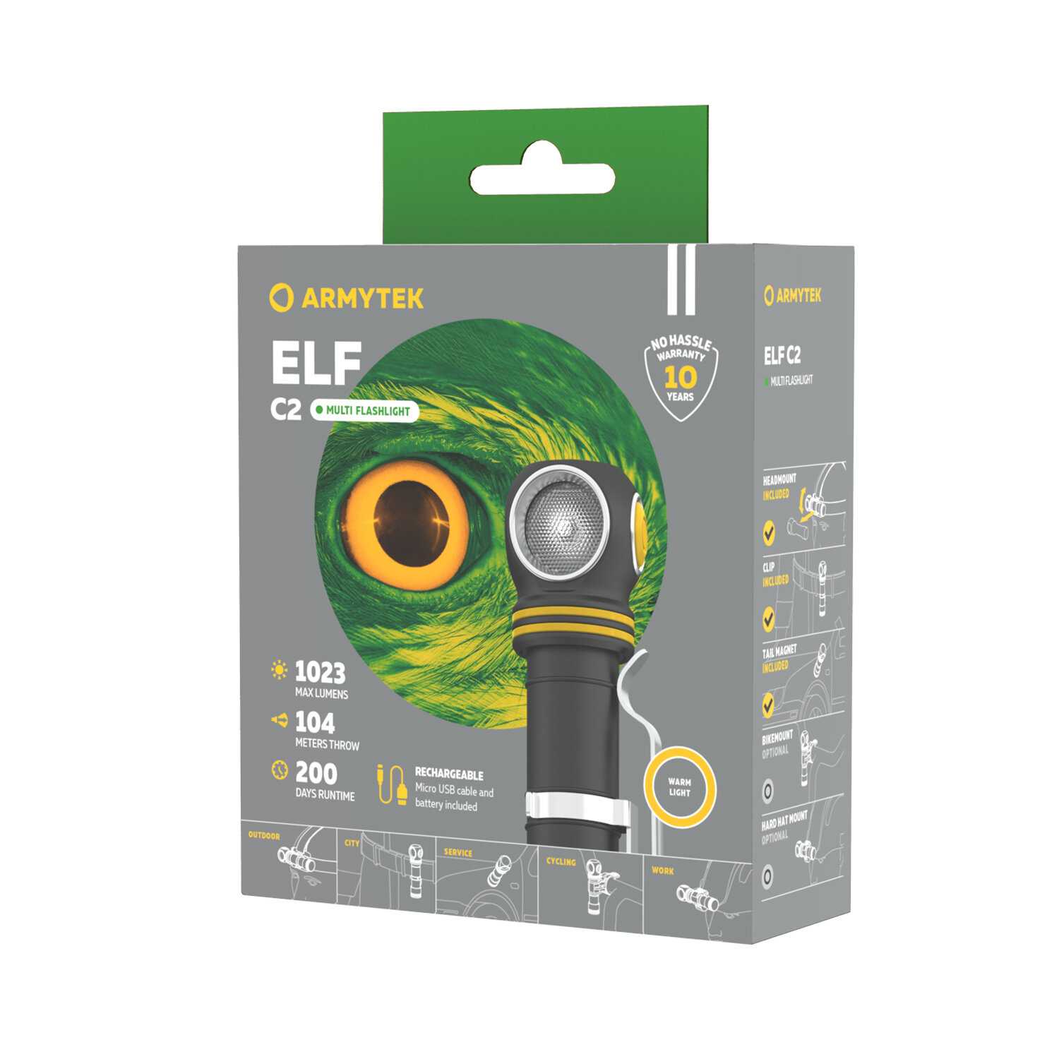 Мультифонарь Armytek Elf C2 (USB-C+18650) фотография 13