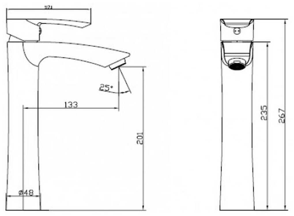 Смеситель для раковины (умывальника) KAISER Aurora 67033, рычажный фотография 4