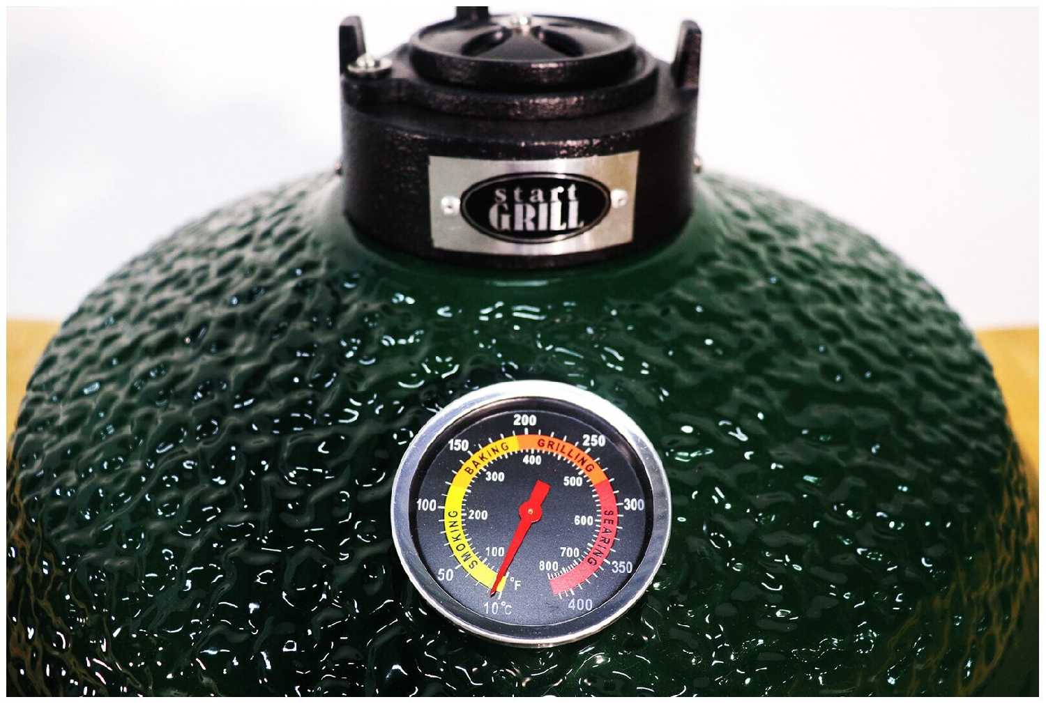 Керамический гриль-барбекю 16 дюйма (зеленый) (39,8 см) фотография 2