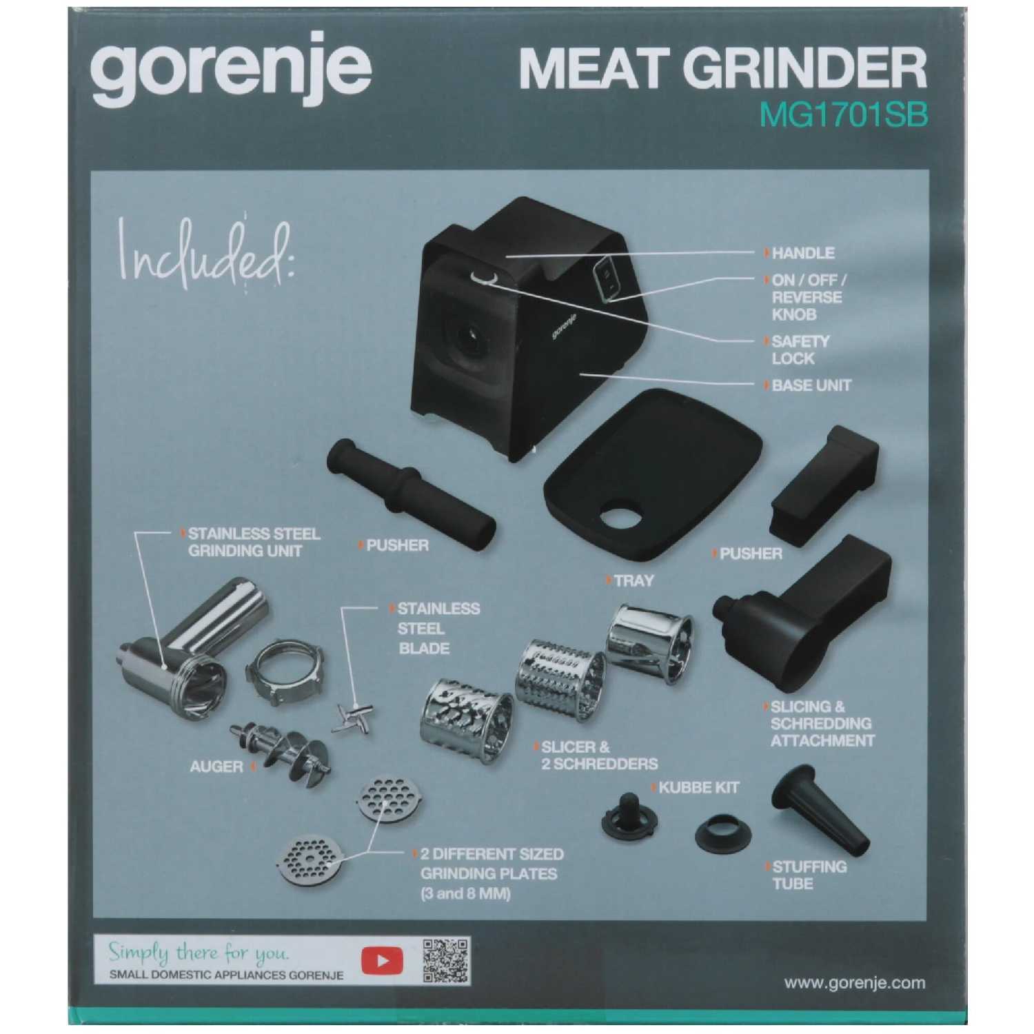 Мясорубка Gorenje MG1701SB фотография 7