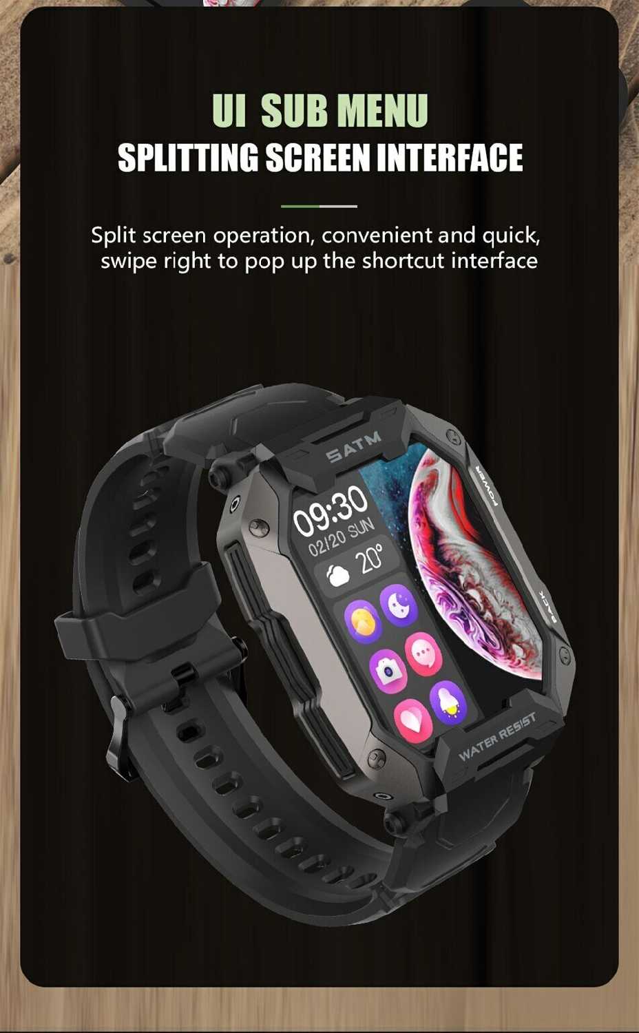 Умные часы LIGE LIGE 5ATM (Camouflage Black) фотография 8