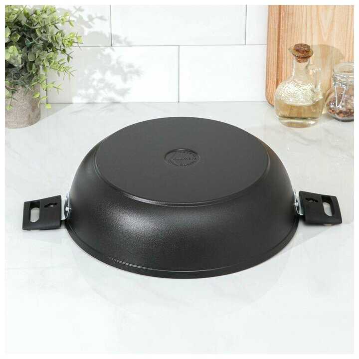 Сковорода «Традиция», d=30 см, съёмные ручки, антипригарное покрытие, цвет чёрный фотография 2