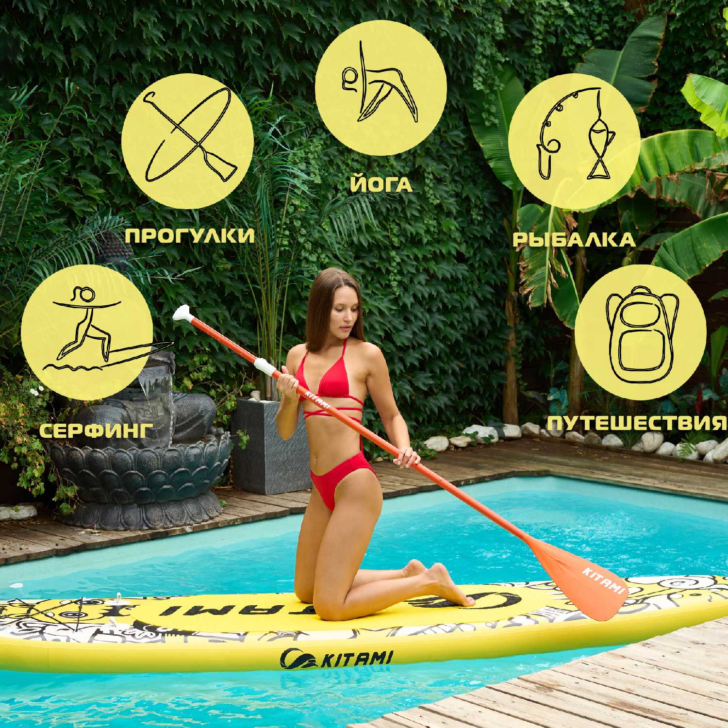 Сапборд надувная SUP доска (366х84х15 см) фотография 16