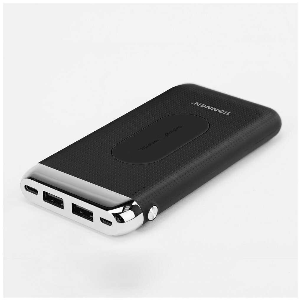 Аккумулятор внешний 8000mAh SONNEN POWERBANK K802 беспроводная зарядка, 2USB, литий-полимер, 263030 фотография 6