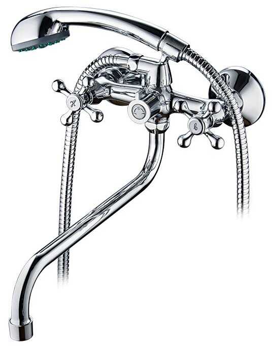 Смеситель для ванны с длинным изливом 300мм и картриджным переключателем L2308 фотография 1