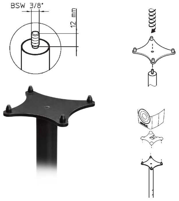 Genelec 8020-408 площадка под мониторы 8020, 8320. Для напольных фотография 1
