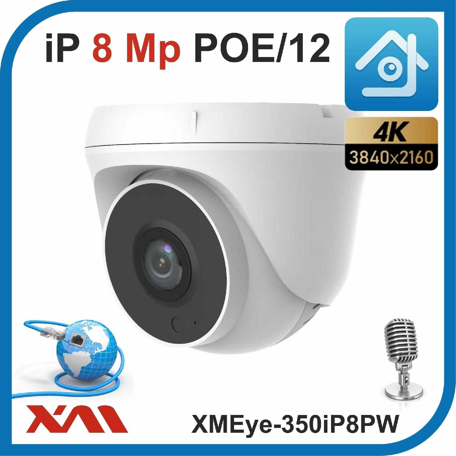 Камера видеонаблюдения купольная XMEye XMEye-350iP8PW-2.8 (POE/12) фотография 5