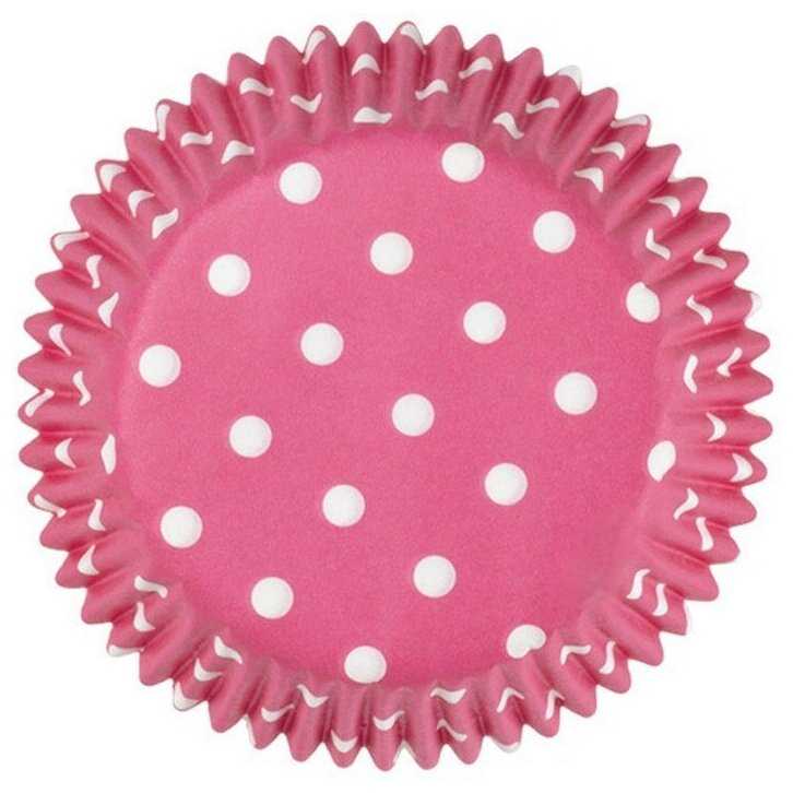 Капсула 5 см. Горох фуксия Pink Dots Wilton 415-0158, 75 шт.