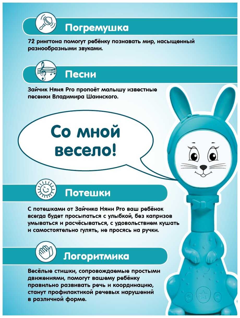 Интерактивная развивающая игрушка BertToys Зайчик Няня PRO фотография 18