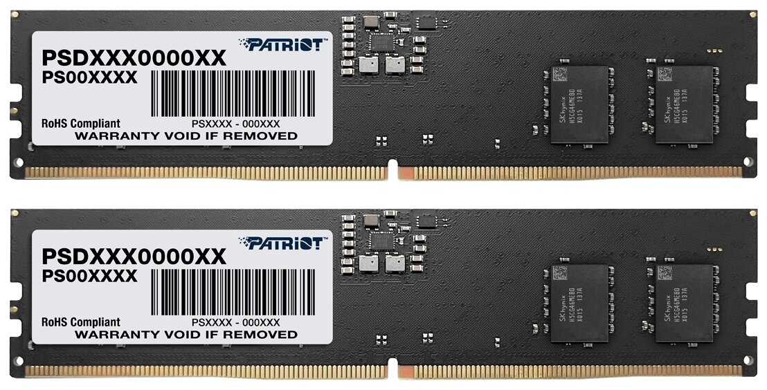 Оперативная память Patriot Memory SL 16 ГБ (8 ГБ x 2 шт.) DDR5 DIMM CL40 (PSD516G4800K)