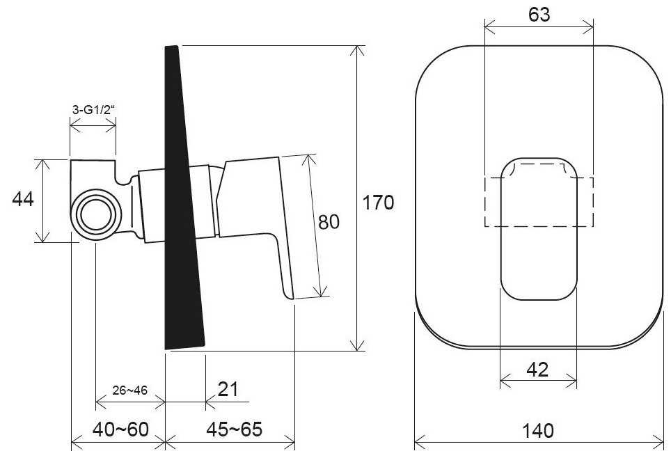 Смеситель для душа RAVAK 10° Free TD F 062.00, рычажный фотография 7
