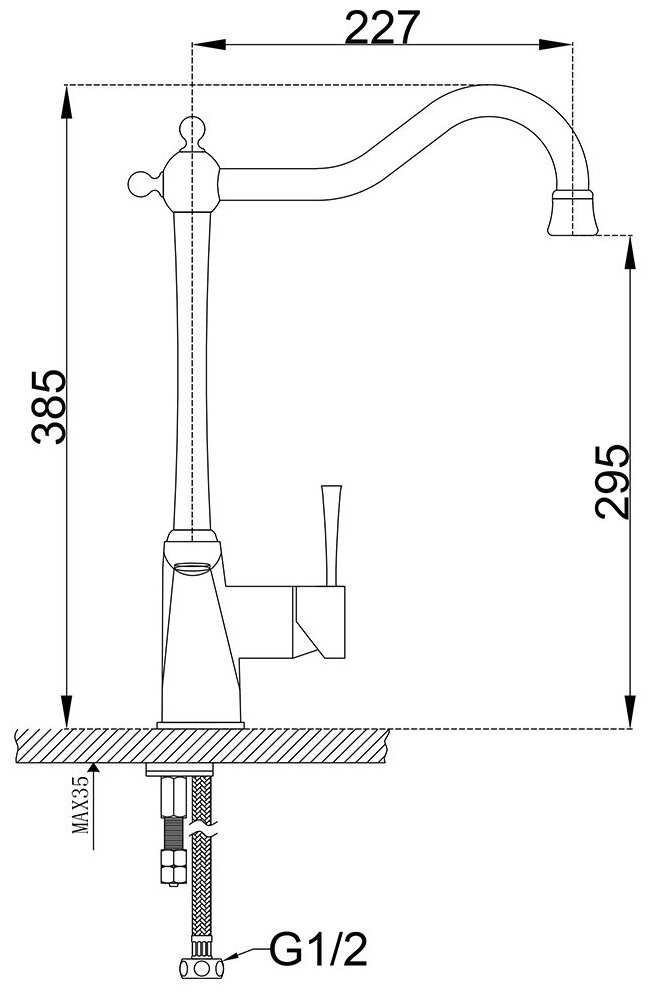 Смеситель для раковины (умывальника) ZorG Sanitary ZR 353 YF BR, рычажный фотография 1