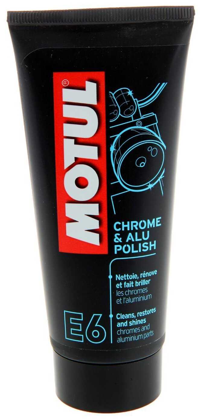 Очиститель кузова Motul для хромированных и алюминиевых частей мотоцикла E6 Chrome & Alu Polish, 0.1 л фотография 1
