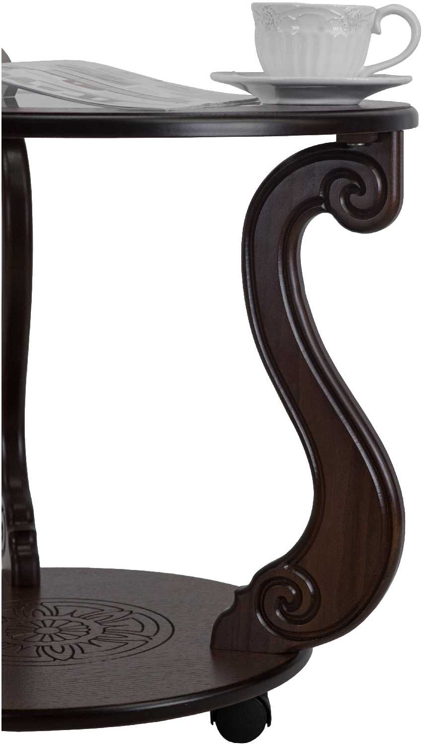 Стол журнальный Грация (С) на колесах темно-коричневый фотография 3