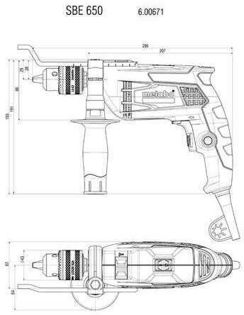 Дрель ударная Metabo SBE 650 (600742850) фотография 1