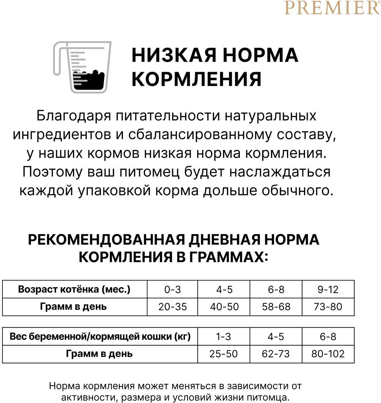 Корм для котят, беременных и кормящих кошек Premier (при склонности к аллергии, с индейкой) фотография 7