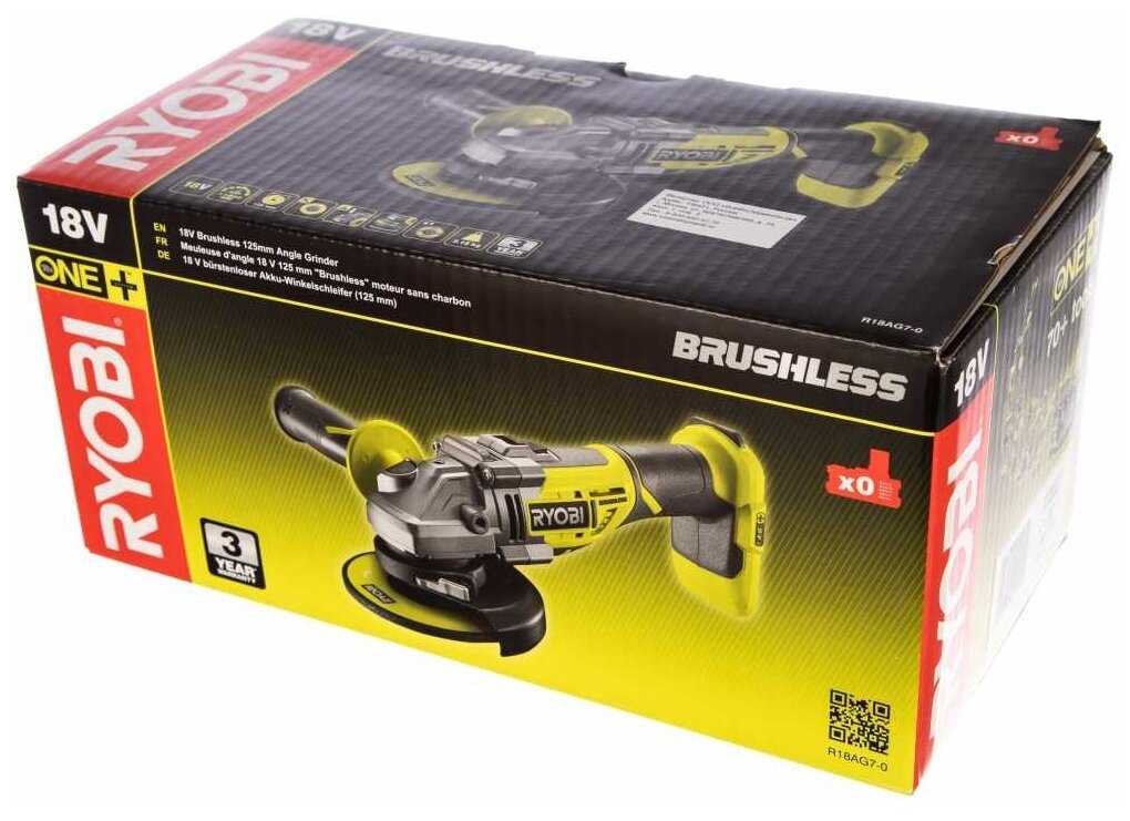 Аккумуляторная УШМ RYOBI R18AG7-0 (5133002852) фотография 5