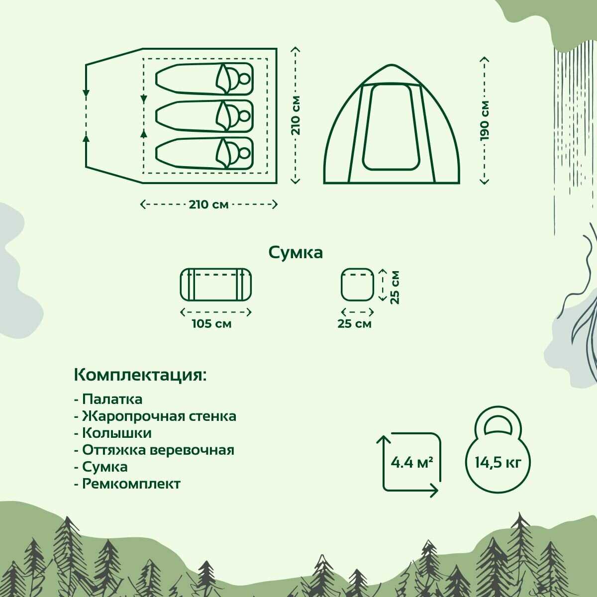 Туристическая палатка Stovetent (МФП-2) фотография 1