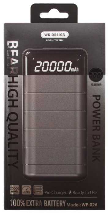 Портативный аккумулятор WK WP-026 Bear 20000 mAh фотография 11