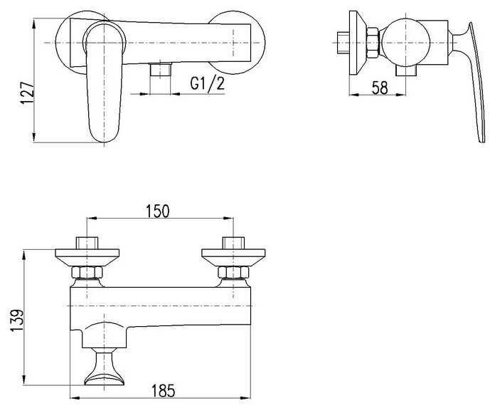 Смеситель для душа Slezak RAV Tigris TG181.5, рычажный фотография 1