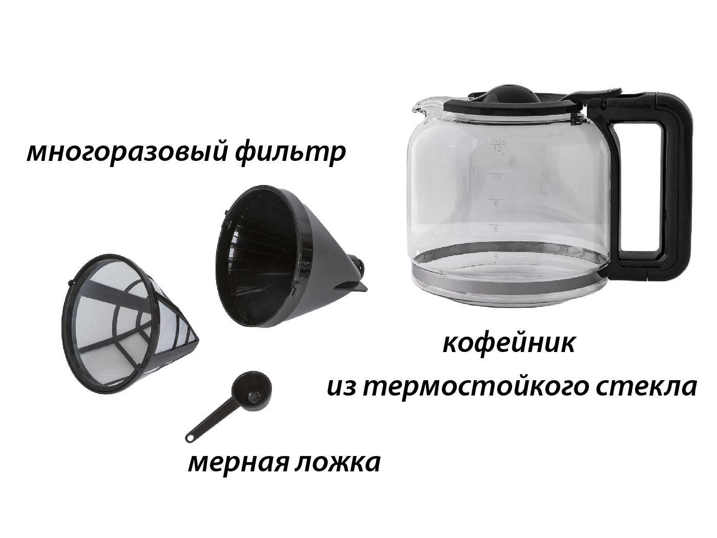 Капельная кофеварка Pioneer с LED-дисплеем и сенсорным управлением фотография 6
