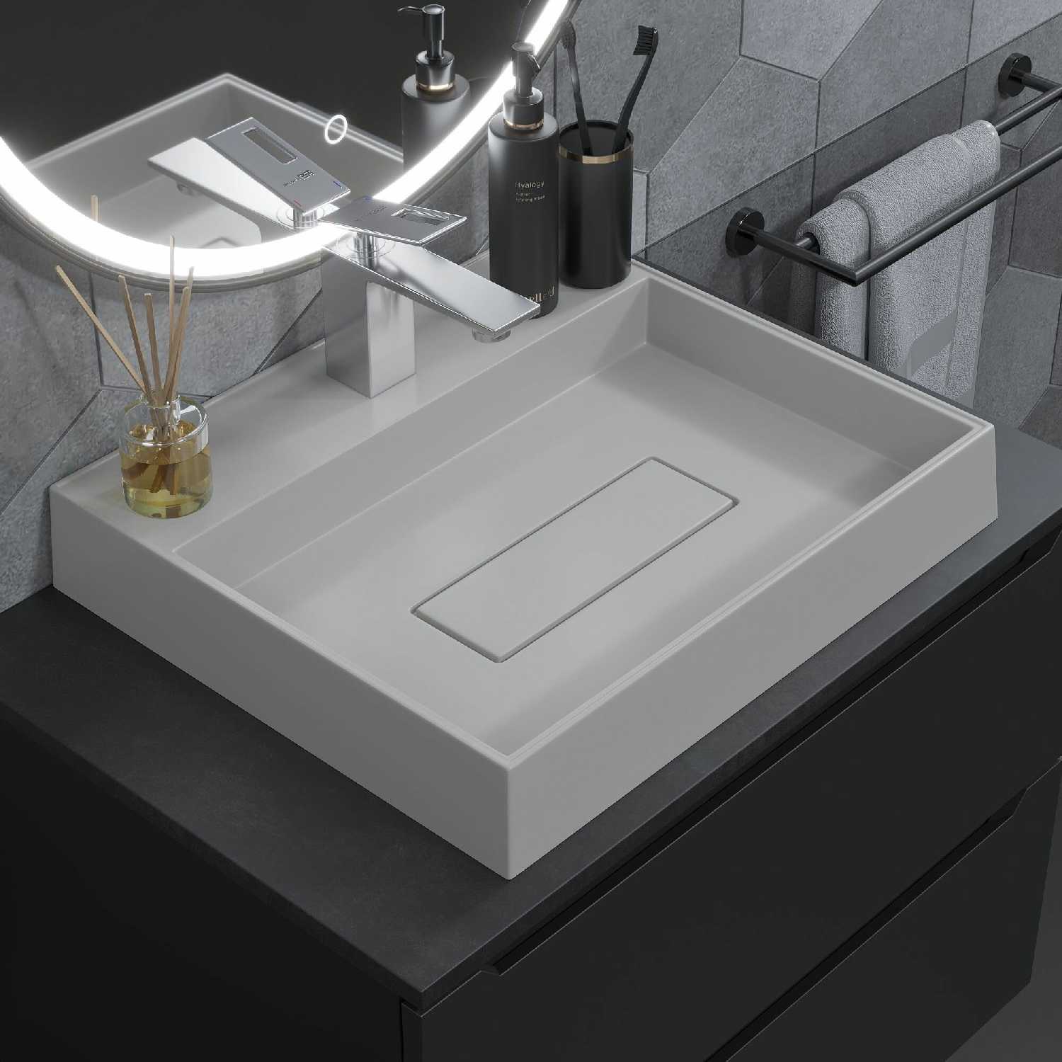 Раковина для ванной Uperwood Tanos Quartz (50 см) фотография 1