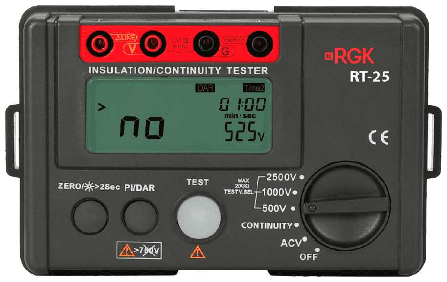 Мегаомметр цифровой RGK RT-25 фотография 10