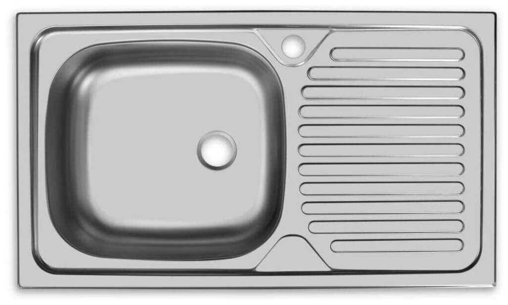 Мойка кухонная из нержавеющей стали 0,5 мм Ukinox Сlassic CLM760L, крыло правое, 760х435х155 / раковина для кухни