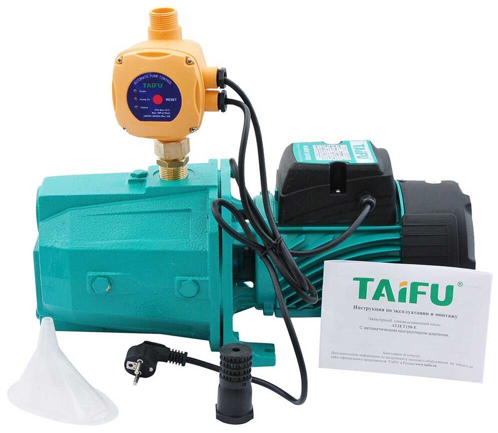 Насосная станция с защитой от сухого хода TAIFU ATJET150E MINI (1100 Вт) с контроллером TPC-10 фотография 6