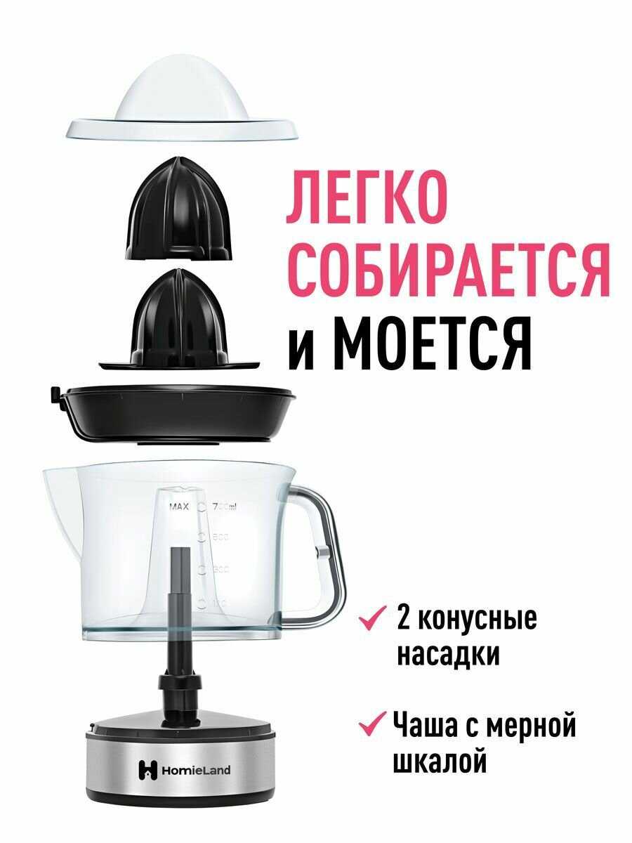 Соковыжималка электрическая HomieLand HL-700B фотография 2