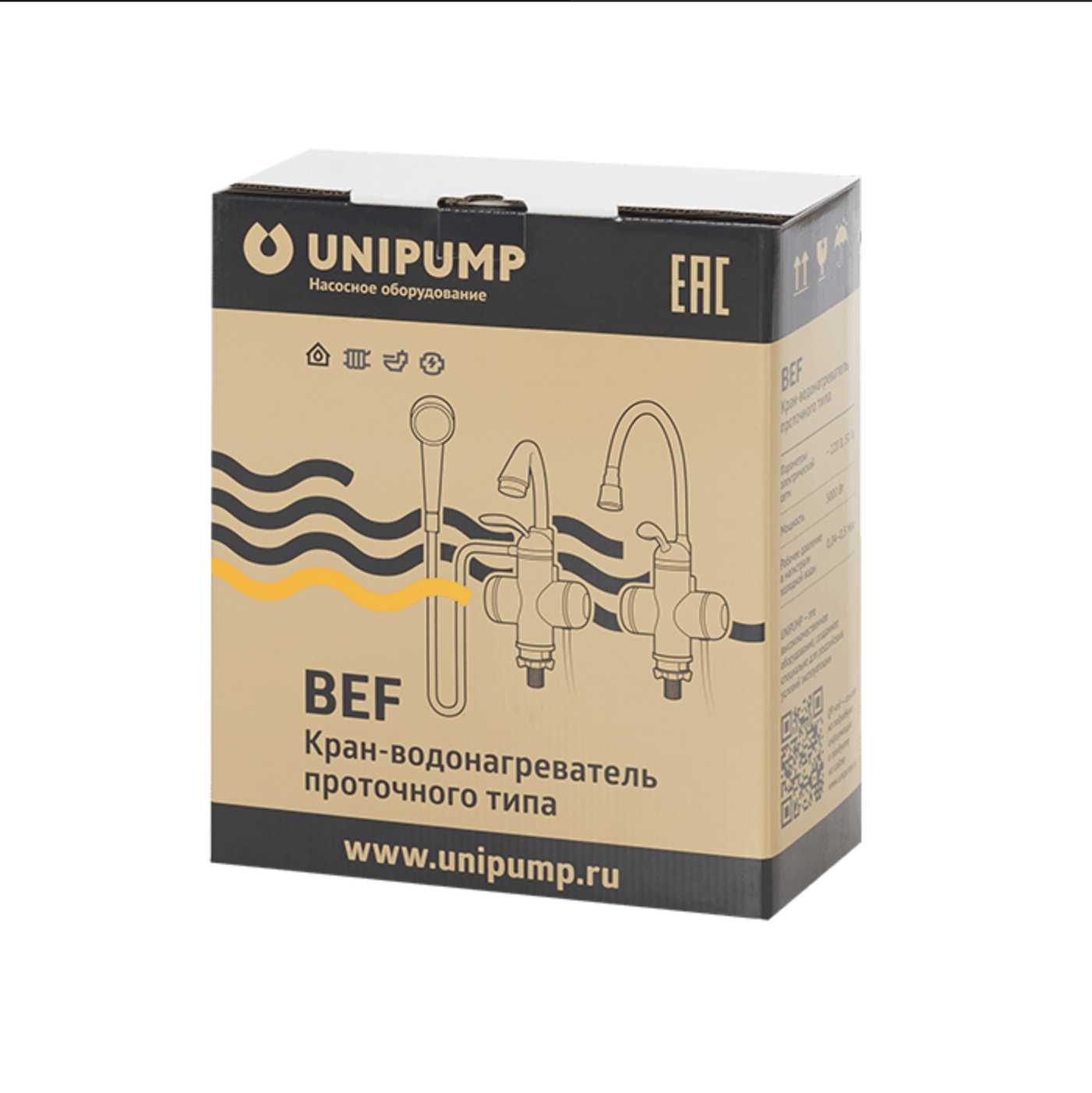 Проточный электрический водонагреватель UNIPUMP BEF-019A фотография 3