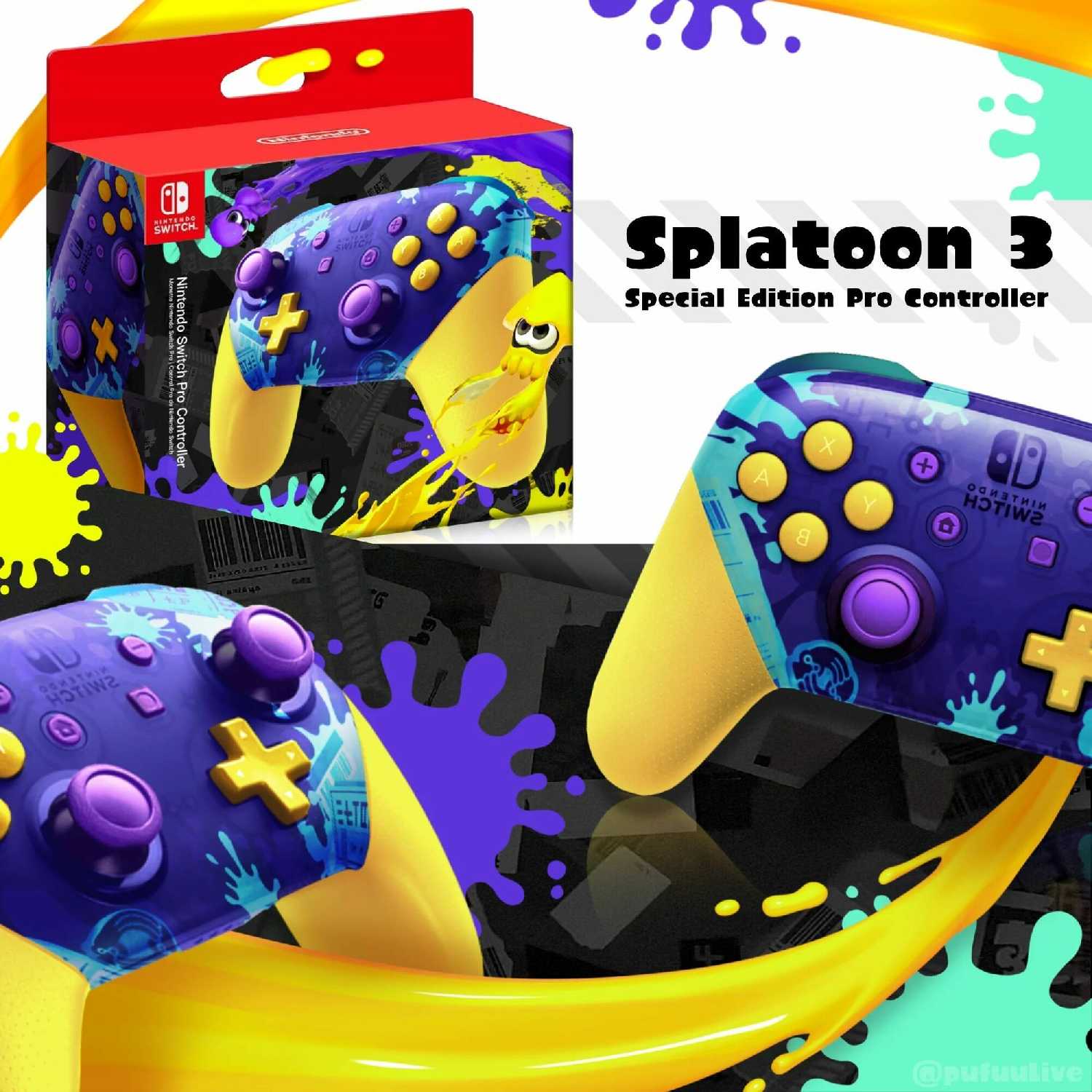 Игровой контроллер Nintendo Pro Splatoon 3 (HAC-013) фотография 3