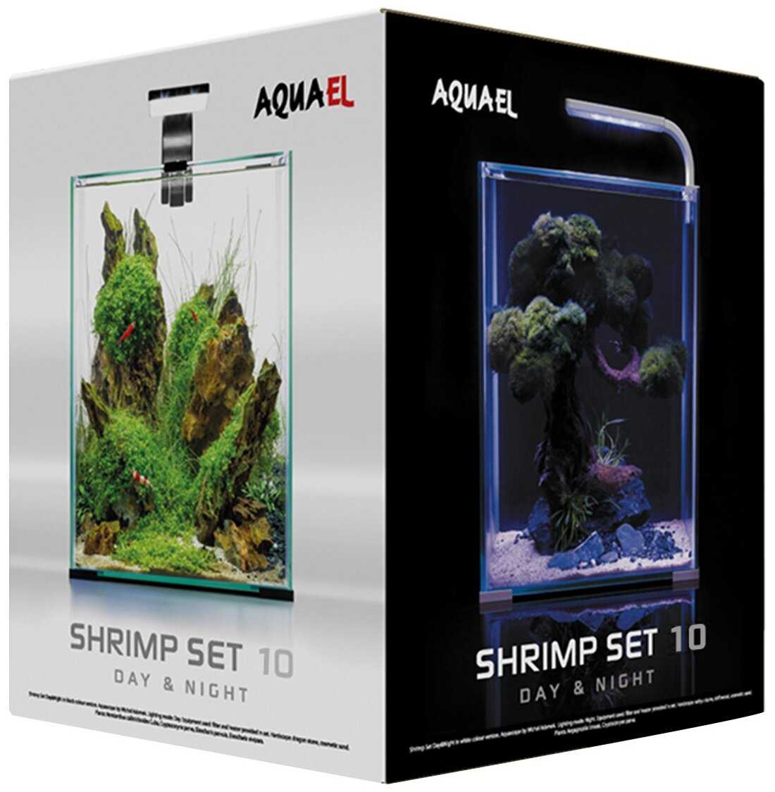 Aквариум AQUAEL SHRIMP SET DAY & NIGHT 10 куб, белый (10 л)