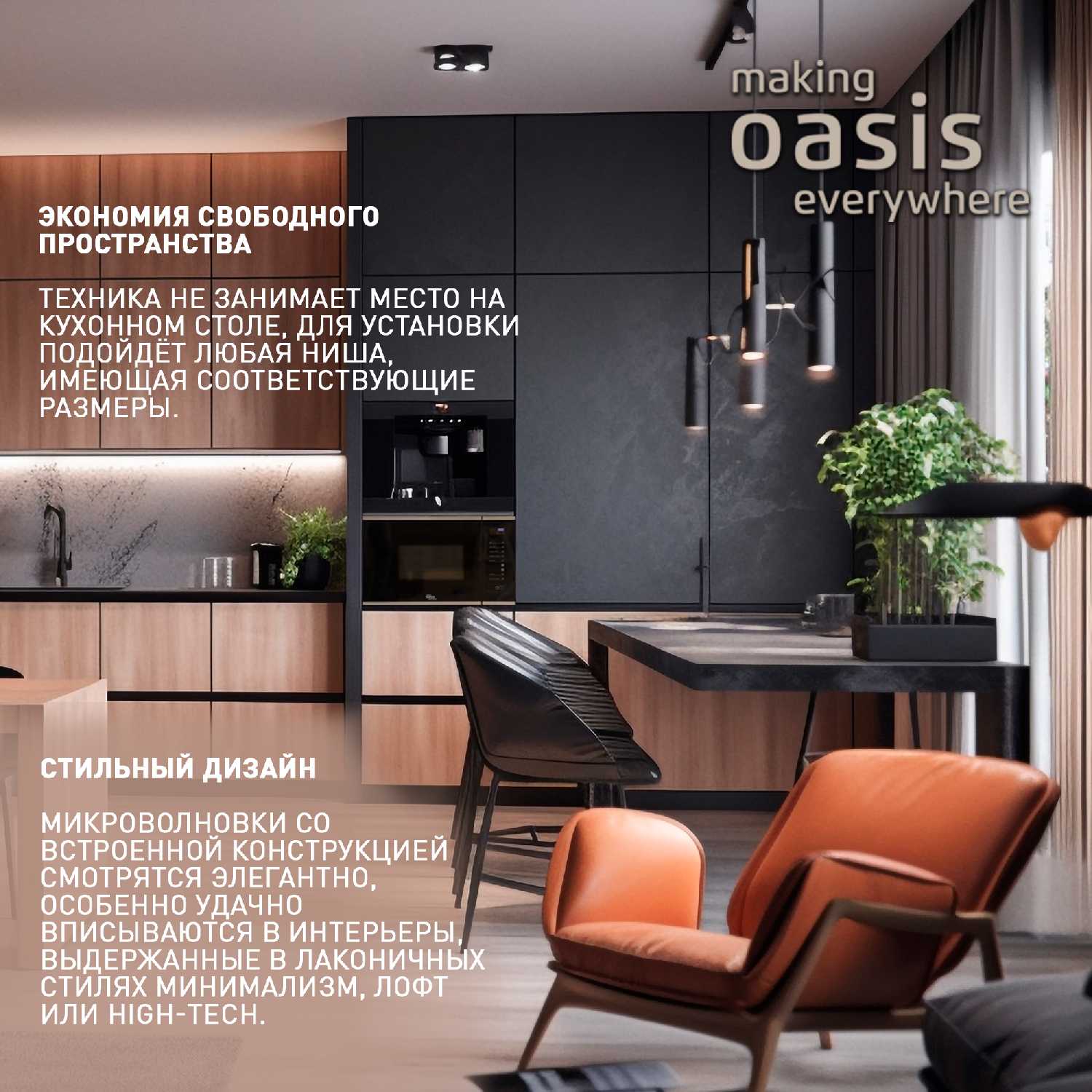 Встраиваемая микроволновая печь making OASIS MW-SGI (20 л, гриль) фотография 4