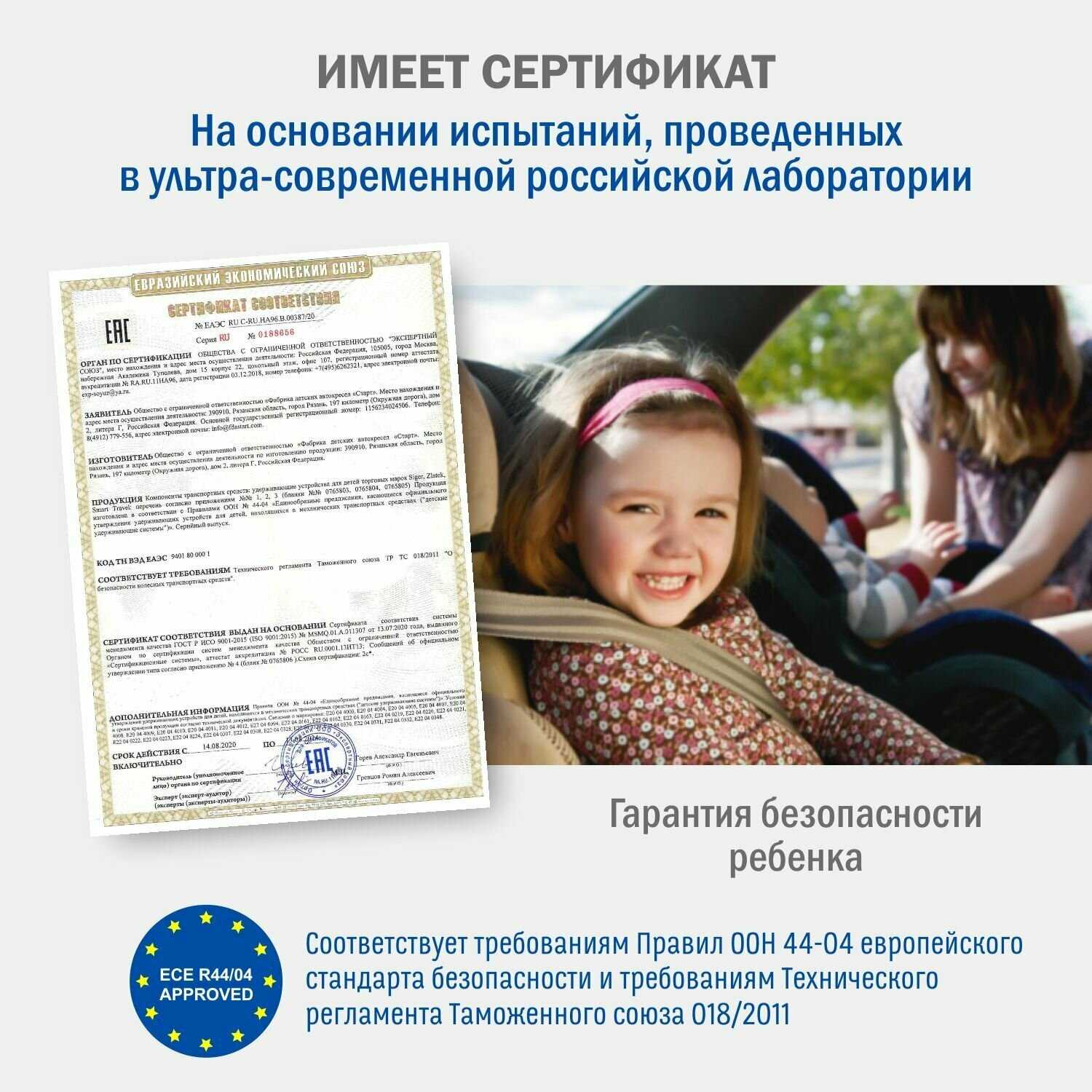 Бустер автомобильный Siger Booster Fix Lux (от 22 до 36 кг) фотография 7