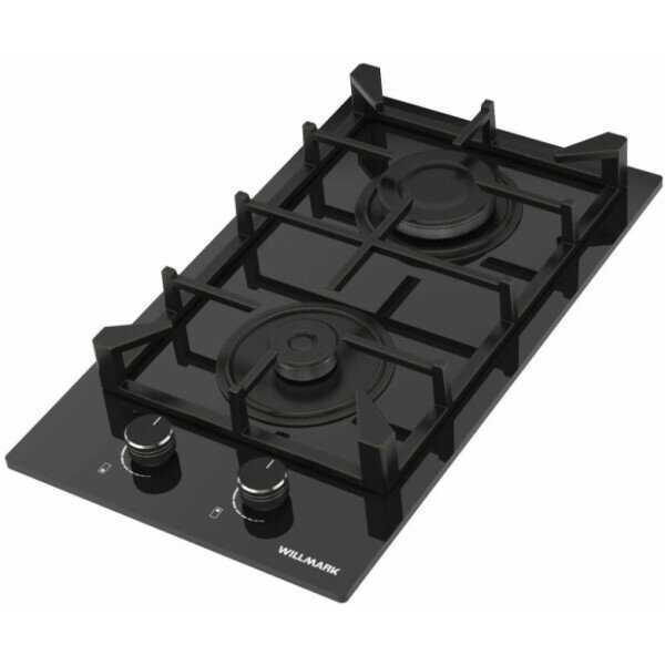 Газовая варочная поверхность WILLMARK WGH-2302BL (30см, эл. поджиг, газ контроль, чугун. реш) фотография 6