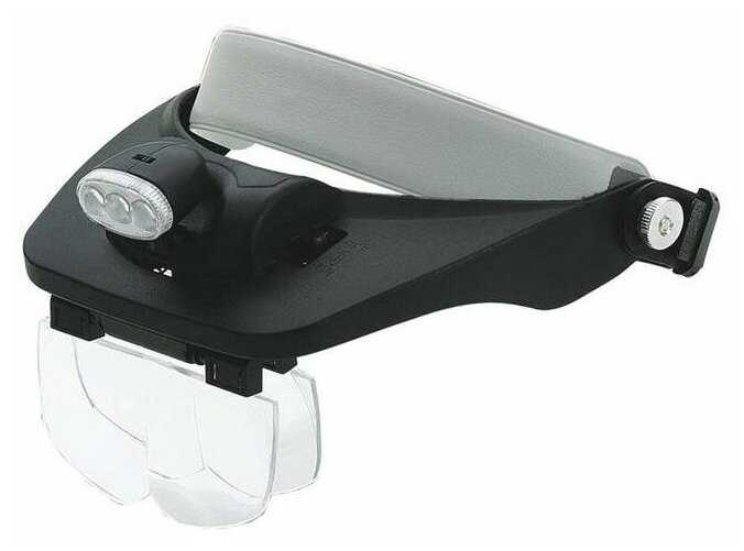 Лупа налобная с подсветкой Veber 81001-3Led, 1,2x-3,5x фотография 1