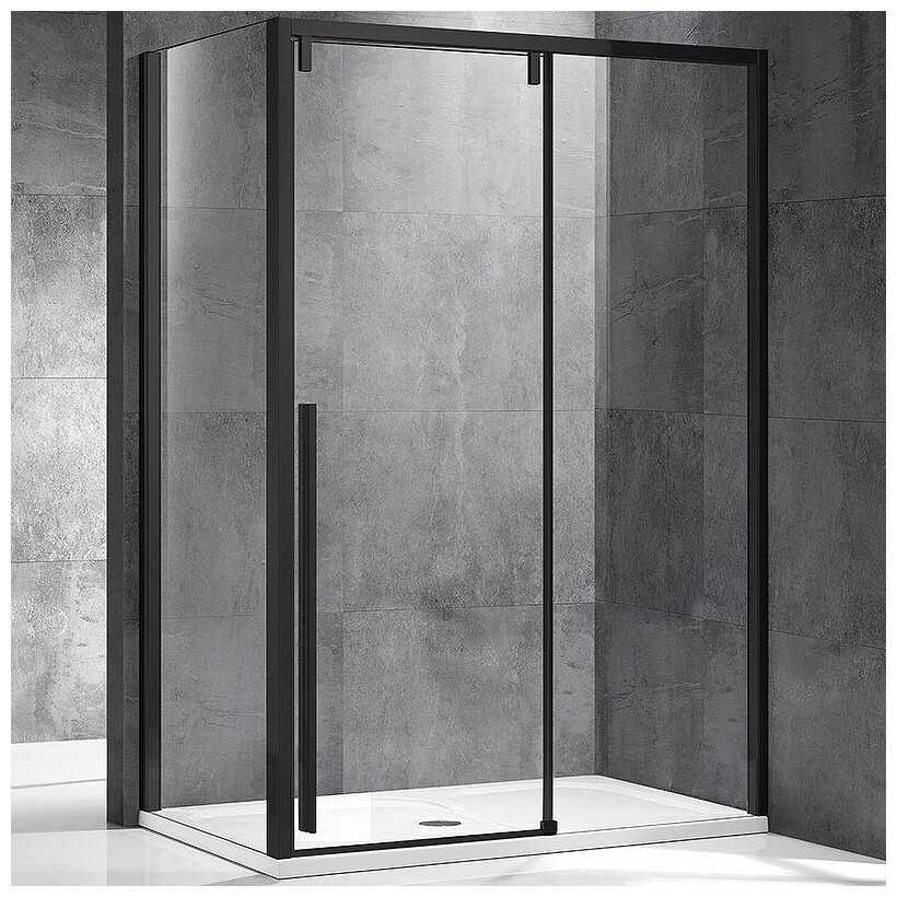 Душевой уголок Vincea Lugano VSR-1L9014CLB-1 140х90х195 профиль чёрный, стекло прозрачное