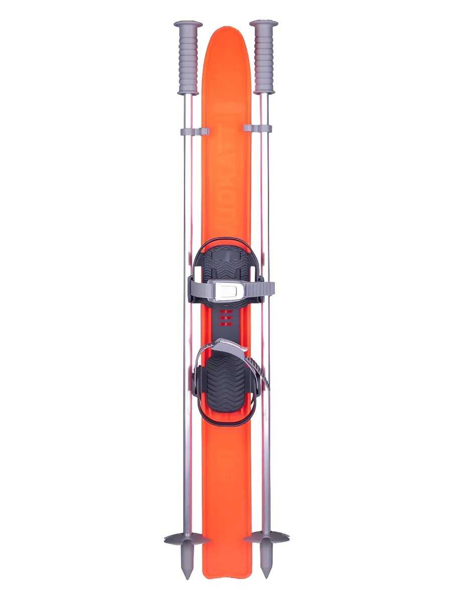 Лыжный комплект детский с креплениями и палками (75 см) фотография 7