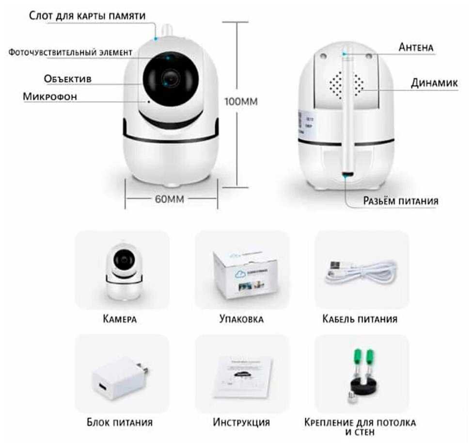Беспроводная IP Wi-Fi видеокамера Домашняя камера 360 фотография 3